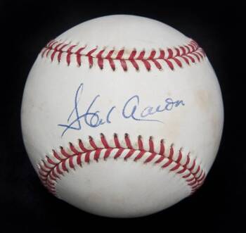 HANK AARON SIGNED BASEBALL