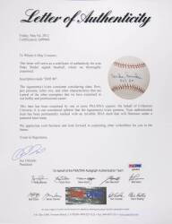 BASEBALL HALL OF FAME INDUCTEES SIGNED BASEBALLS - 14