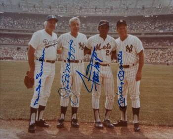 MANTLE, MAYS, DiMAGGIO AND SNIDER SIGNED PHOTOGRAPH